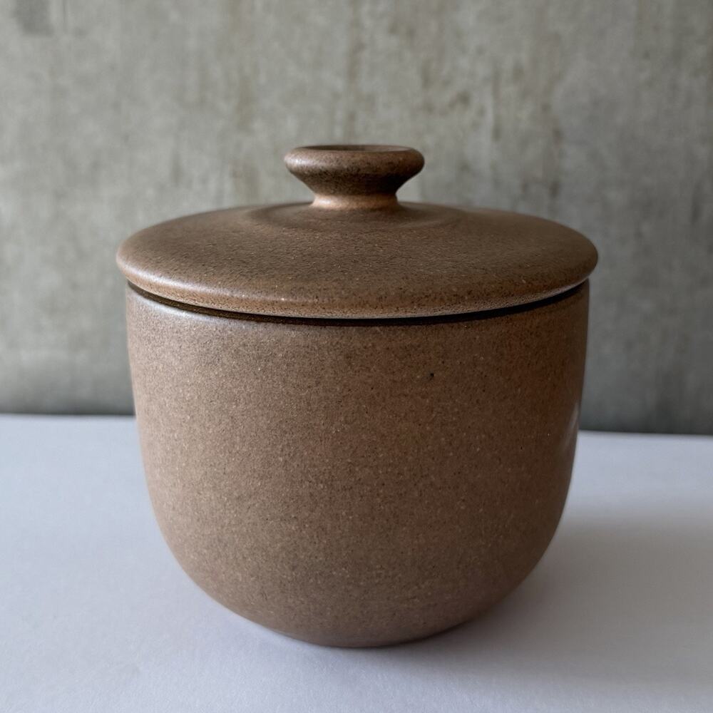 Heath Ceramics Sugar Bowl Cup With Lid California Stoneware Pottery Brown/Cream